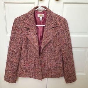 Talbots women’s pink tweed jacket size 2